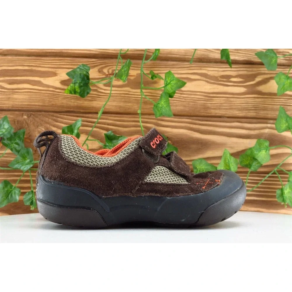 Crocs Toddler Boys 11 Medium Brown‎ Running Leather
